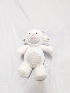 Nwt Linzy Toys Plush Ribbed Corduroy Lamb Sheep Rattle 10"
